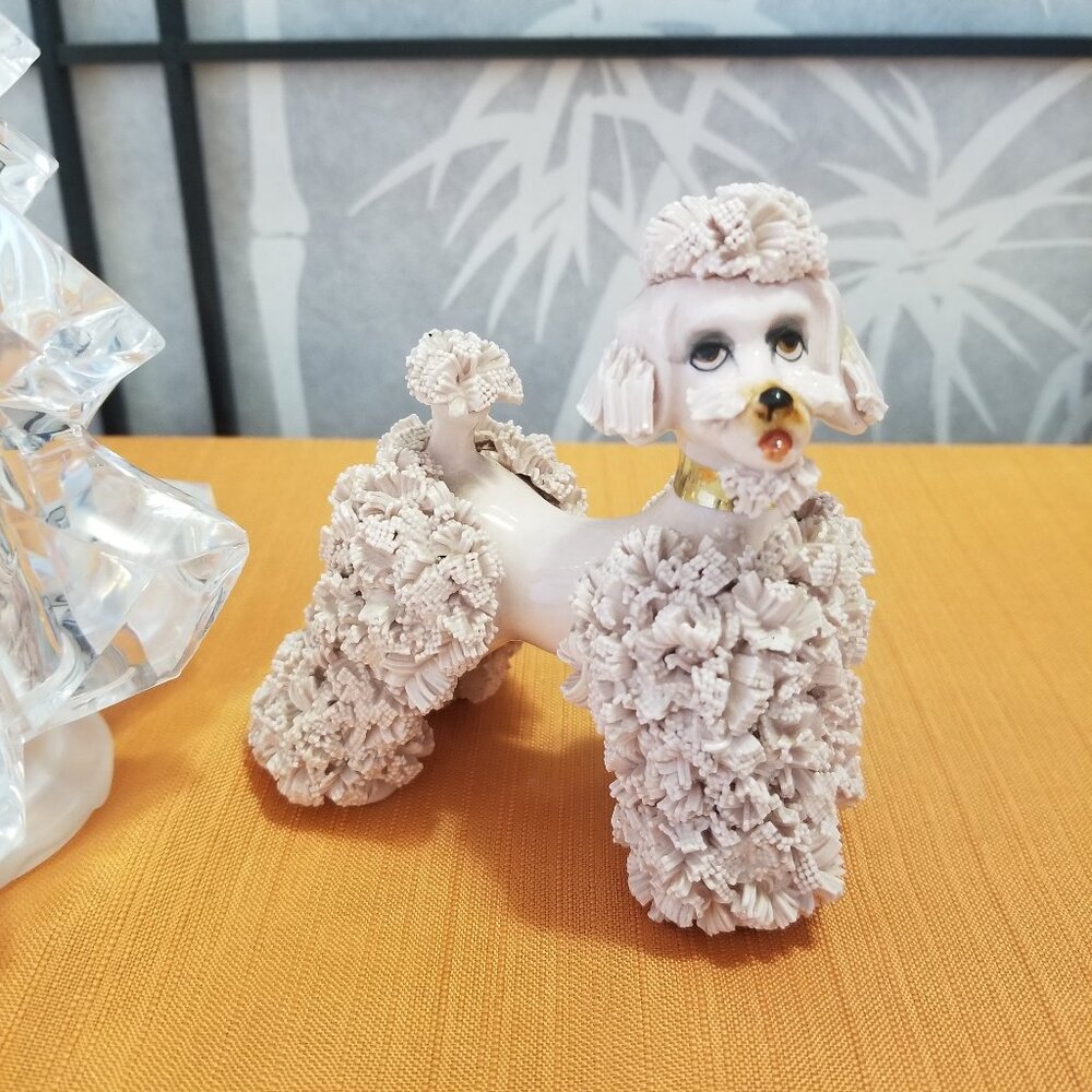 50’s Lefton Pink Gold 4.7” Porcelain Spaghetti Poodle